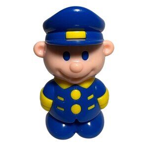 Policeman Toy 3" Wearing Blue and Yellow Uniform Imaginative Play